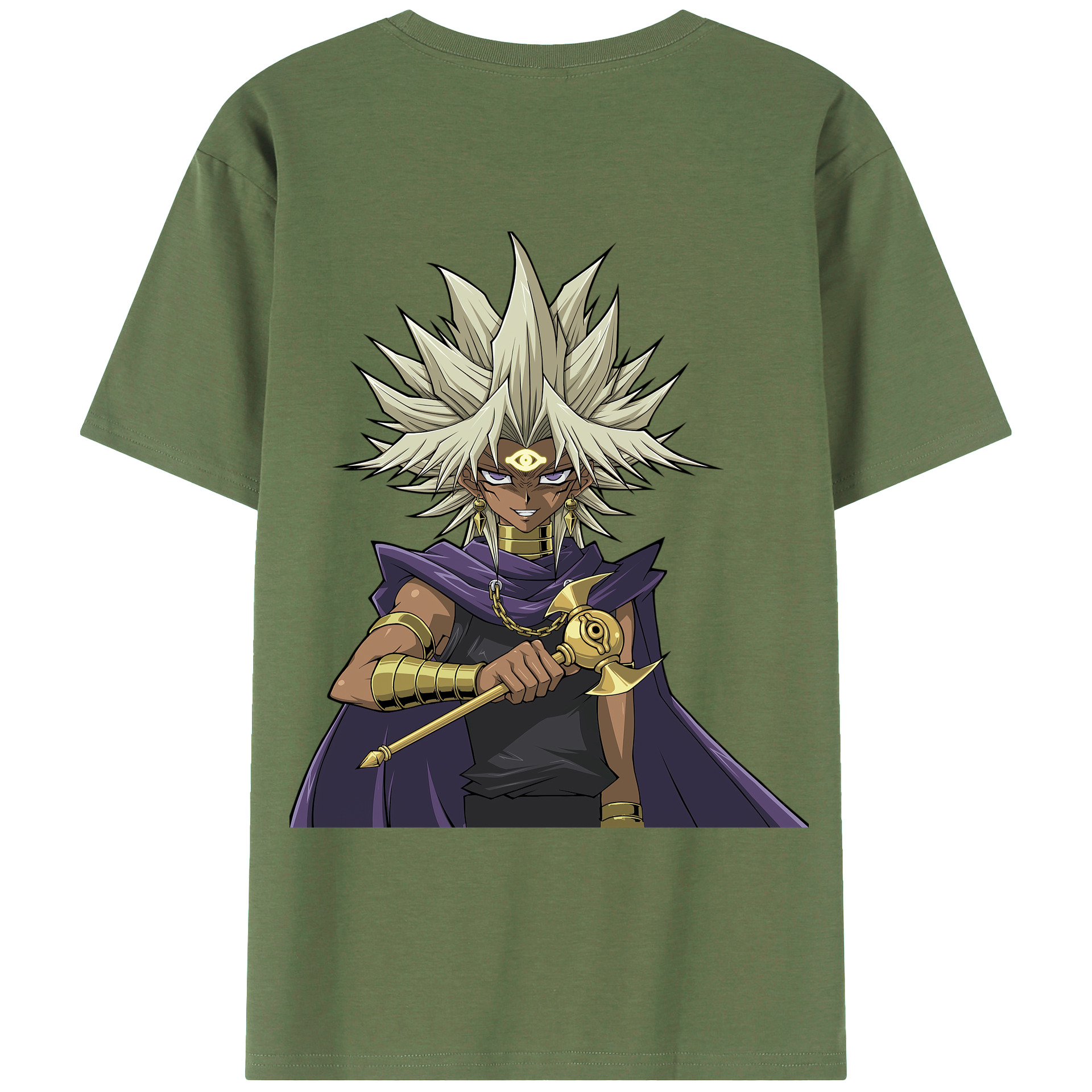 （画像用） 遊☆戯☆王 Yu-Gi-Oh! 綿100％ メンズ半袖Tシャツ（バックプリント） 通気性